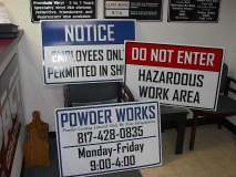 Various Aluminum Warning signs